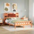 Cama con estantería sin colchón madera maciza marrón 150x200