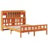 Cama con estantería sin colchón madera maciza marrón 150x200