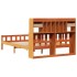 Cama con estantería sin colchón madera maciza marrón 150x200