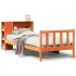 Cama con estantería sin colchón madera maciza marrón 75x190