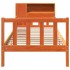 Cama con estantería sin colchón madera maciza marrón 75x190