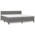 Cama box spring con colchón tela gris oscuro 200x200