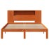 Cama con estantería sin colchón madera maciza marrón