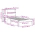 Cama con estantería sin colchón madera maciza marrón 100x200