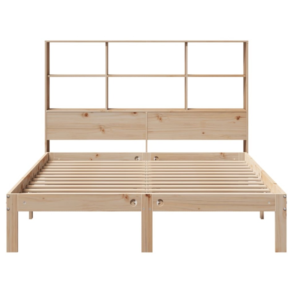 Cama con estantería sin colchón madera maciza de pino