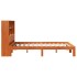 Cama con estantería sin colchón madera maciza marrón