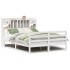 Cama con estantería sin colchón madera maciza blanca 140x190