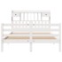 Cama con estantería sin colchón madera maciza blanca 140x190
