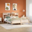 Cama con estantería sin colchón madera maciza de pino 200x200cm