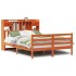Cama con estantería sin colchón madera maciza marrón 140x190