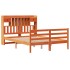 Cama con estantería sin colchón madera maciza marrón 140x190