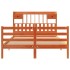 Cama con estantería sin colchón madera maciza marrón 140x190