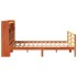 Cama con estantería sin colchón madera maciza marrón 140x190
