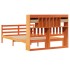Cama con estantería sin colchón madera maciza marrón 140x190