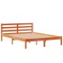 Cama con estantería sin colchón madera maciza marrón 140x190