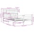 Cama con estantería sin colchón madera maciza marrón 140x190