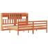 Cama con estantería sin colchón madera maciza marrón