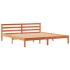 Cama con estantería sin colchón madera maciza marrón