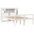 Cama con estantería sin colchón madera maciza blanca 140x200