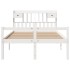 Cama con estantería sin colchón madera maciza blanca 140x200