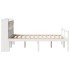 Cama con estantería sin colchón madera maciza blanca 140x200