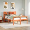Cama con estantería sin colchón madera maciza marrón 160x200 cm