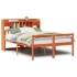Cama con estantería sin colchón madera maciza marrón 160x200