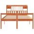 Cama con estantería sin colchón madera maciza marrón 160x200