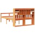 Cama con estantería sin colchón madera maciza marrón 160x200