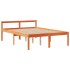 Cama con estantería sin colchón madera maciza marrón 160x200