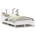Cama con estantería sin colchón madera maciza blanca 150x200