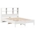 Cama con estantería sin colchón madera maciza blanca 150x200