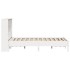 Cama con estantería sin colchón madera maciza blanca 150x200