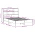 Cama con estantería sin colchón madera maciza blanca 150x200