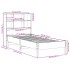 Cama con estantería sin colchón madera maciza marrón 75x190