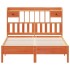 Cama con estantería sin colchón madera maciza marrón 160x200