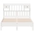 Cama con estantería sin colchón madera maciza blanca 150x200