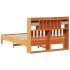 Cama con estantería sin colchón madera maciza marrón 140x200