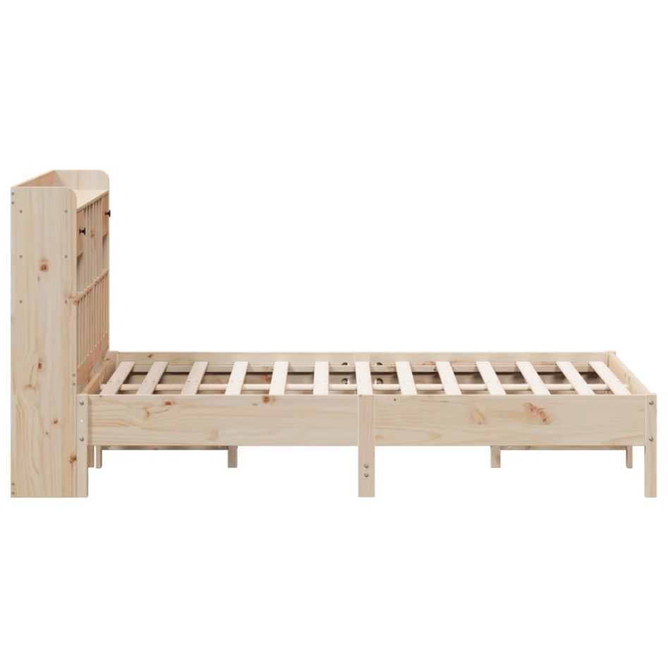 Cama con estantería sin colchón madera maciza de pino