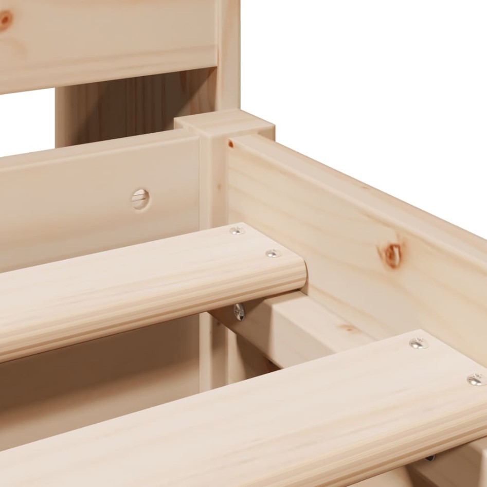 Cama con estantería sin colchón madera maciza de pino