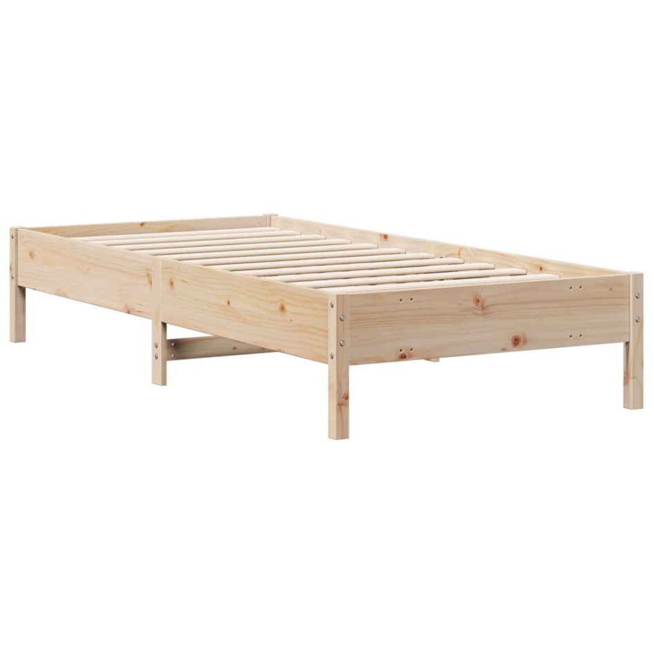 Cama con estantería sin colchón madera maciza de pino 90x190