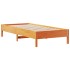 Cama con estantería sin colchón madera maciza marrón 90x190