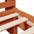 Cama con estantería sin colchón madera maciza marrón 90x190
