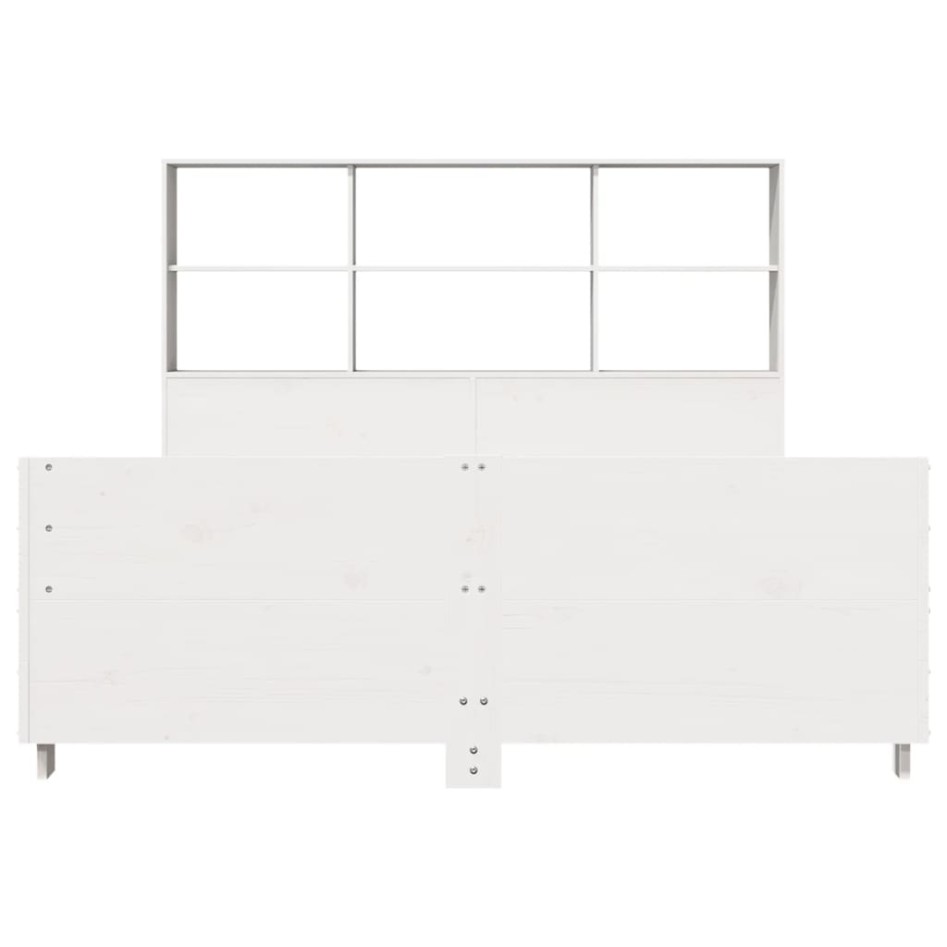 Estructura de cama sin colchón madera de pino blanca 150x200