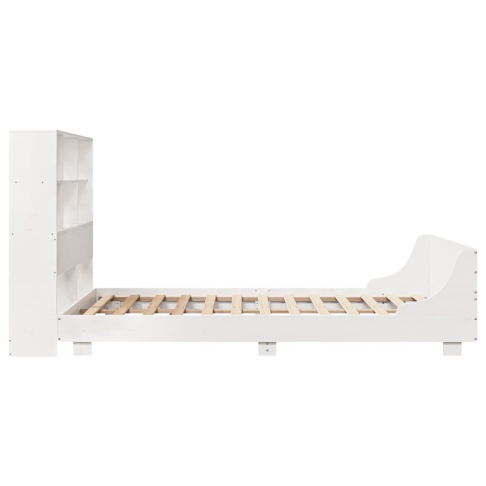 Estructura de cama sin colchón madera de pino blanca 150x200