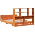 Cama sin colchón madera maciza de pino marrón cera 140x200