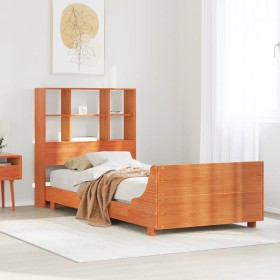 Estructura de cama sin colchón madera de pino marrón 90x200
