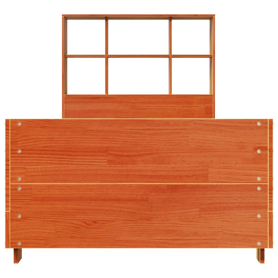 Estructura de cama sin colchón madera de pino marrón 90x200