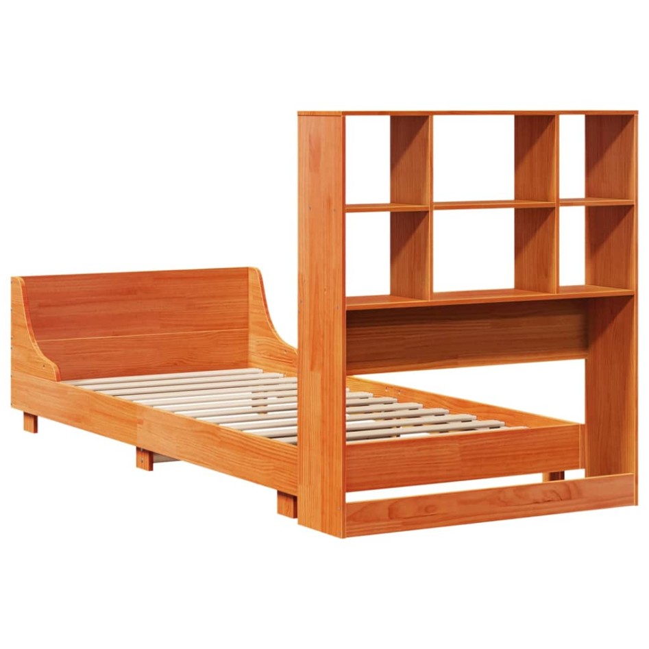 Estructura de cama sin colchón madera de pino marrón 90x200