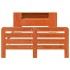 Cama sin colchón madera maciza de pino marrón cera 140x190